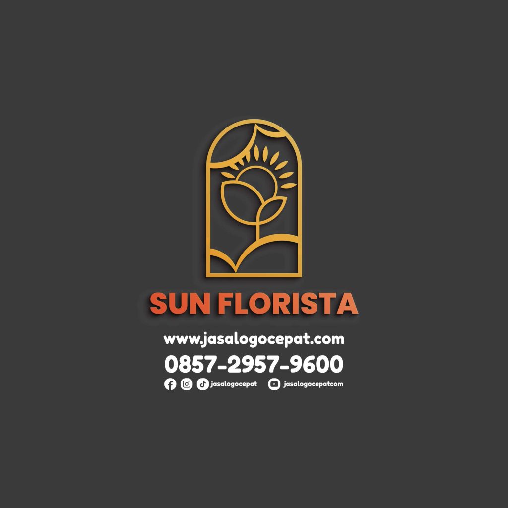 desain logo toko bunga sun florista bogor -jasalogocepat