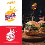 Desain Logo Burger Keren QUEEN BURGER - jasalogocepat