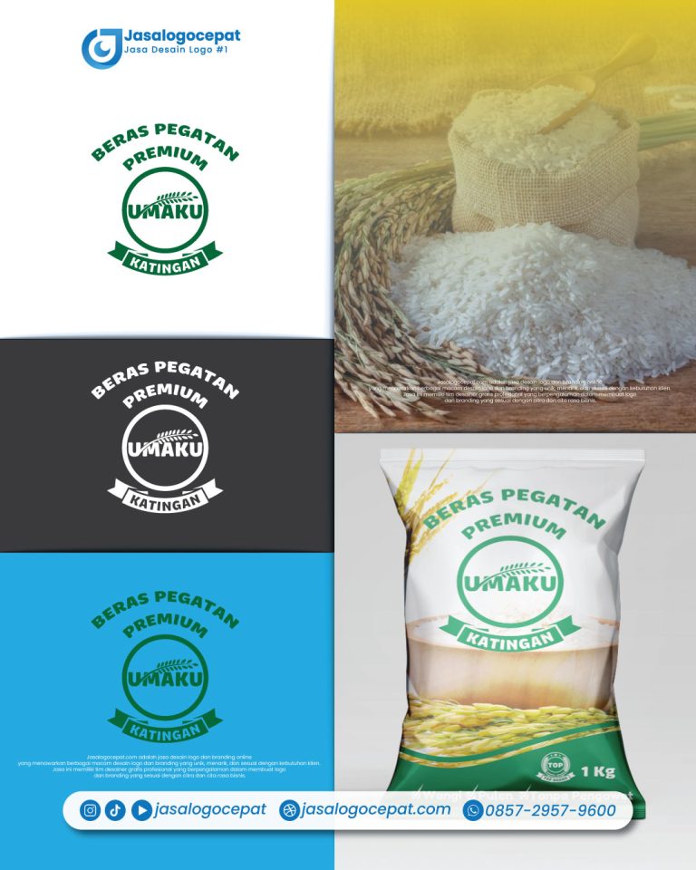 jasa desain Label gambar logo beras kemasan di karung - jasalogocepat