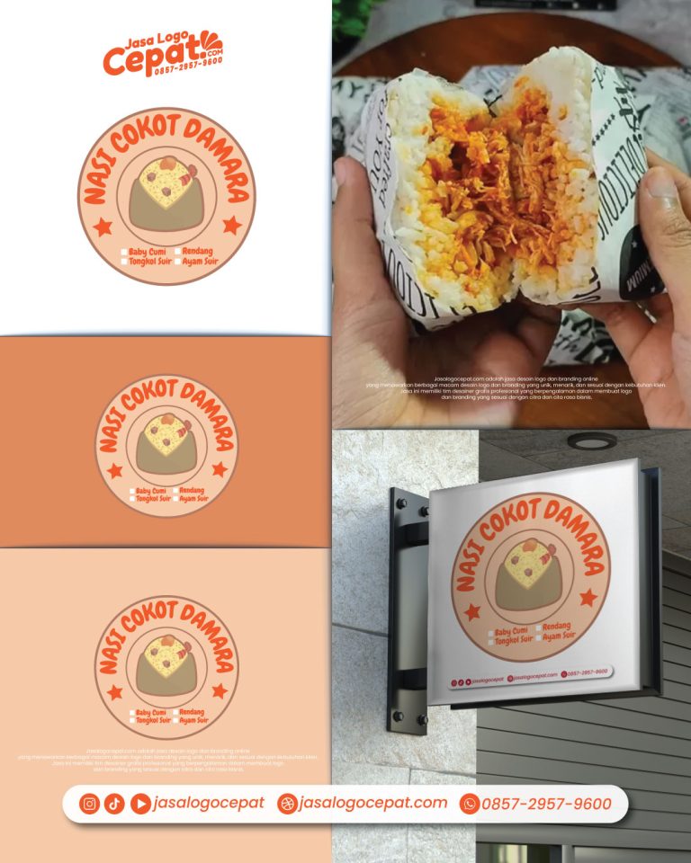 jasa desain gambar logo nasi cokot ayam png jasalogocepat