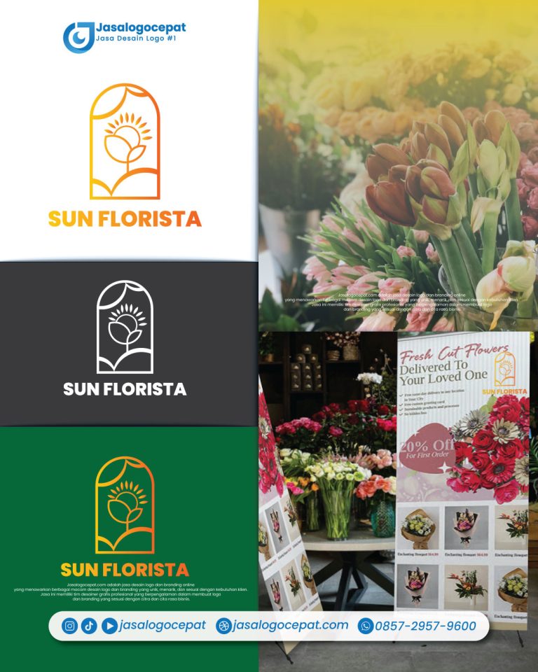jasa desain gambar logo toko bunga simple aesthetic jasalogocepat