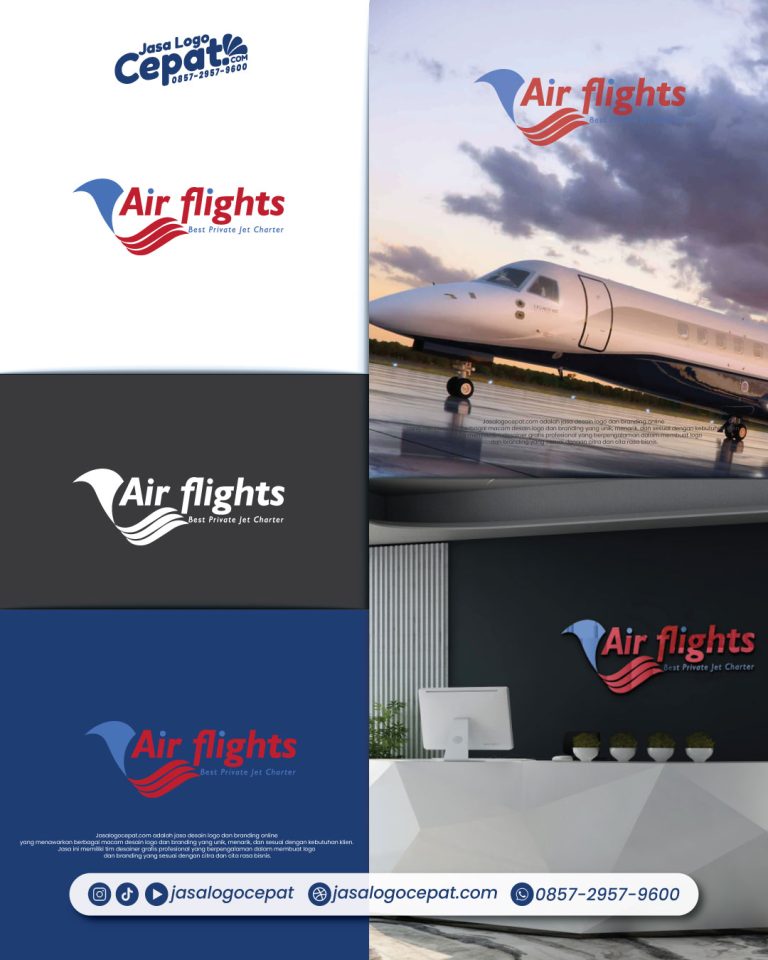 Jasa desain logo sewa private jet representasi charter profesional dan premium jasalogocepat