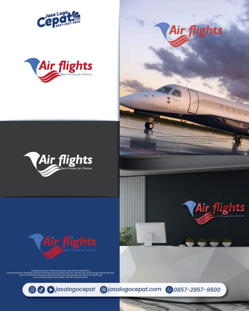 Jasa desain logo sewa private jet representasi charter profesional dan premium jasalogocepat