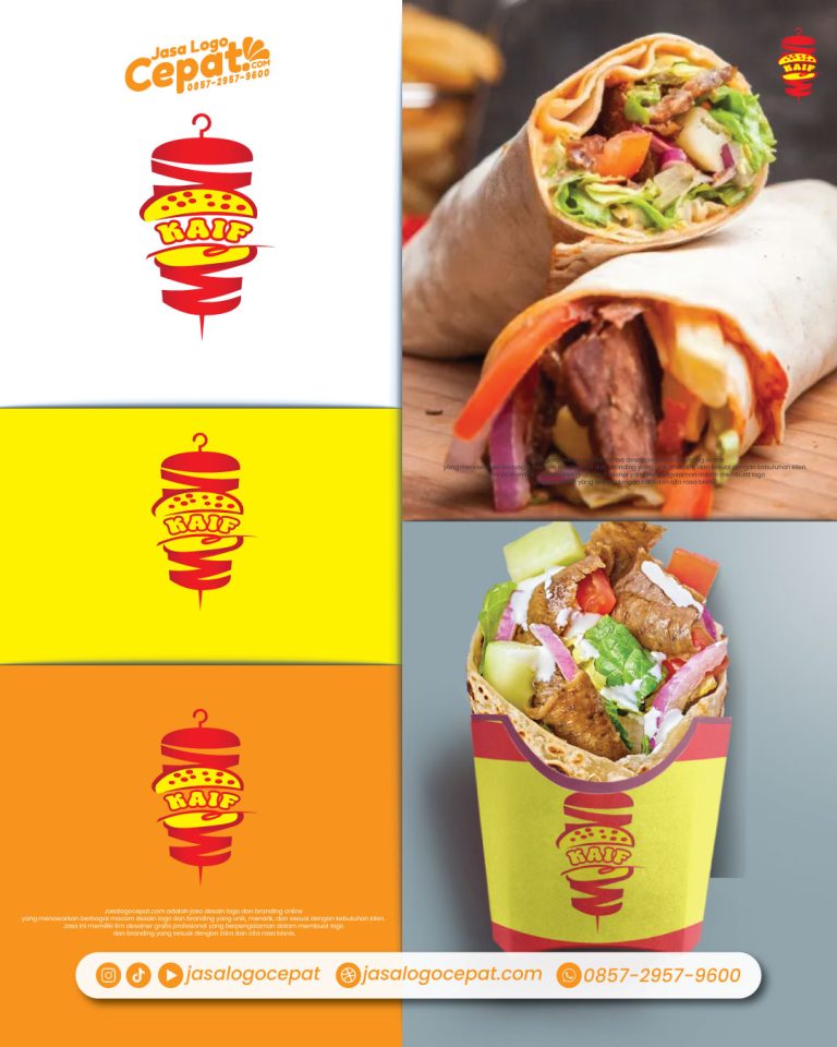 jasa desain logo kebab dan burger keren untuk spanduk banner jasalogocepat