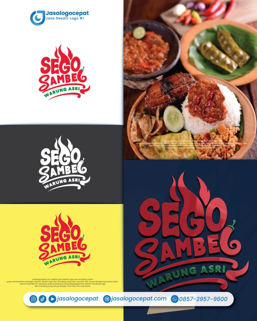 jasa desain logo makanan sambal bakar pedas jasalogo