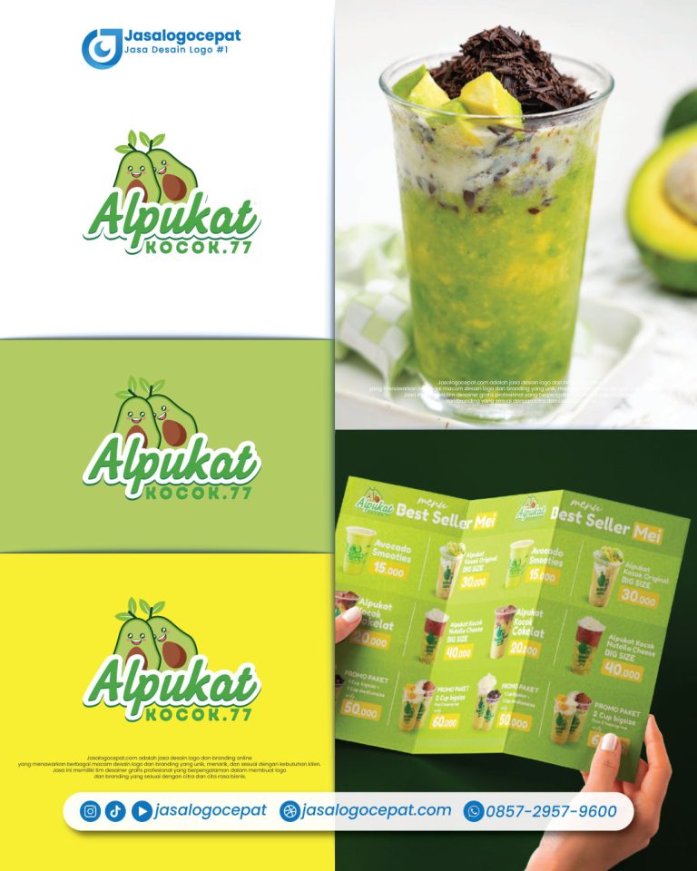 jasa desain gambar logo minuman alpukat kocok keren original jasalogo