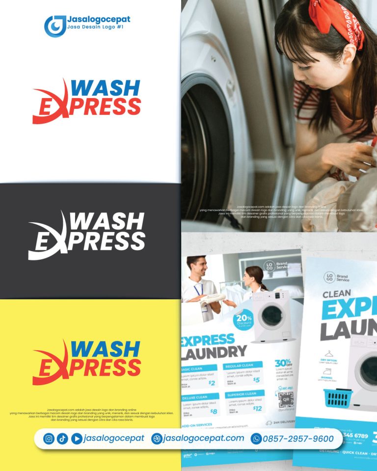jasa desain logo laundry unik dan simple PNG jasalogo